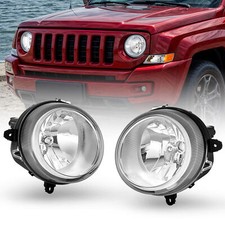 2007-2017 Jeep Patriot Halogen Headlights Replacement Pair Chrome Housing picture