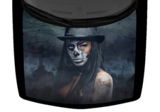 Graveyard Sugar Skull Women Truck Hood Wrap Vinyl Car Graphic Decal Horror picture