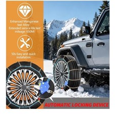 DEDC Auto Lock Snow Tire Chains 50s Quick Easy,Enhanced Steel Alloy Summer Price picture