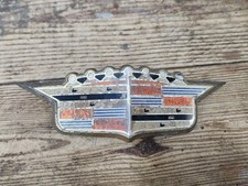 1956 Cadillac Front Hood Crest Crown Emblem Ornament Shield Bezel w/ Insert OEM  picture