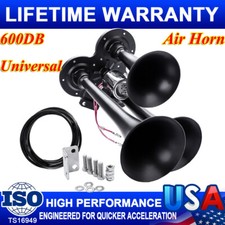 600DB Train Horn Super Loud 3 Trumpet Air Horn Compressor For Truck Boat Van Car picture