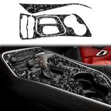 4Pcs Forged Carbon Fiber Gear Shift Panel Cover Set For Dodge Challenger 2015-23 picture