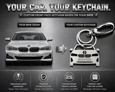Custom Car Shape Keychain Personalized Stainless Steel Laser Engraved Keyring picture