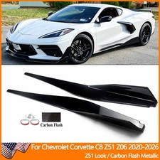 CARBON FLASH Metallic 5VM Style Side Skirts For Corvette C8 Z51 Stingray 2020-26 picture