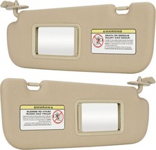 Beige Driver Left + Passenger Right Side Sun Visor Replacement  picture