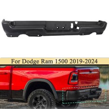 For 2019-2023 Dodge Ram 1500 Rear Bumper Assembly Black W/ Park & Dual Exhaust picture