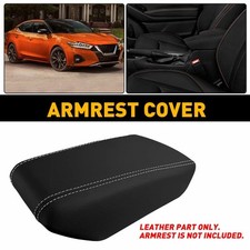 Fit 2016-2023 Nissan Maxima Center Console Lid Armrest Leather Cover Gray Stitch picture