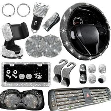 27-Piece Bling Car Accessories Set - Universal Fit, Premium Rhinestones picture