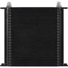 40 ROW BLACK ALUMINUM ENGINE TRANS-MISSION OIL COOLER 8AN HOSE END ADAPTERS picture