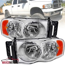 Headlights Fits 2002-2005 Dodge Ram 1500 03-05 Ram 2500 3500 Headlamps Pair L+R picture