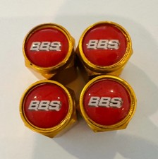 4pc Silver Red BBS Style Valve Stem Caps picture