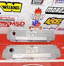 M/T FORD 289 302 351W SBF FINNED ALUMINUM VALVE COVERS MICKEY THOMPSON 140R-55B picture