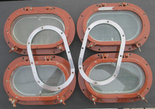 FOUR Vintage Wilcox Crittenden WC Oval Boat Ship Porthole Window 5