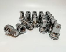 16pc Fit F250 F350 Super Duty Ford OEM Factory Chrome 14x1.5 Flat Seat Lug Nut picture