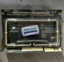 Vintage Y2K Quest Neon Fader License Plate Frame – Blue Light (Unused NOS) picture