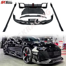 For Audi RS6 C8 Avant 21-26 Carbon Fiber Front Lip Rear Diffuser Trunk Wing Kits picture