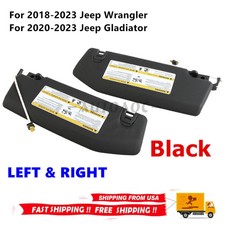 NEW 6BR80TX7AQ Pair Sun Visor W/Light For Jeep 18-23 Wrangler 20-23 Gladiator US picture