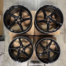 Used 19x8.5/20x11 MRR Forged F25 fit Corvette C8 5x120 38/48 66.9 Black No Cap W picture