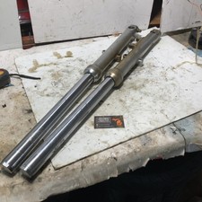 04-05 Harley Dyna OEM Front Fork Set Pair Shock Suspension NEED RESEAL STRAIGHT picture