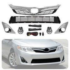 9Pcs Front Upper Lower Grilles & Fog Light Kit For 2012-2014 Toyota Camry LE/XLE picture