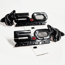 NEW V8 Black Howling Coyote 5.0 Fender Emblems Fits 15-24 Mustang, F150, Coyote picture
