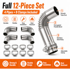 4PCS Air Diesel Heater Exhaust Pipe 24mm Stainless Steel Flexible Parking Heater picture