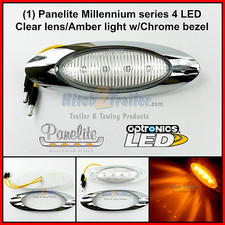 1 Panelite Millennium 4 LED M1 Clear/ Amber marker light w/Chrome Bezel 6.5
