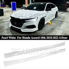 For Honda Accord 10th 2018-2022 Pearl White Yofer Add-on Side Skirt Extension picture