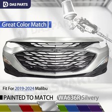 For 2019-24 Chevy Malibu Painted Icy Silver Front Bumper Cover Grille Fog Lights picture