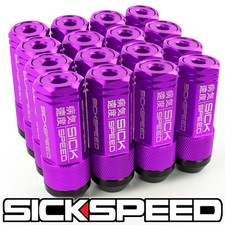 SICKSPEED 16PC PURPLE CAPPED ALUMINUM EXTENDED 50MM 3 PC LUG NUTS 12X1.5 L16 picture