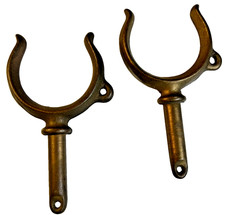 Antique Solid Brass Row Boat Oarlock Oar Locks Rowlock Receivers Pair 1 5/8 Open picture