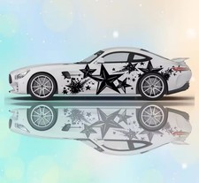 Shooting Stars Car Decal; Star Racing Livery; Both Sides; Custom Star Race Decal picture