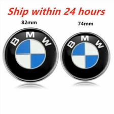 2pcs Roundel Front Hood 82mm Rear Trunk 74mm Emblem E46 E90 F10 picture