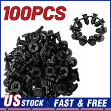 100x 10mm Bumper Clips Hood Fender Push Rivets Retainer Fasteners For Honda NEW picture