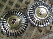 TWO VINTAGE 1957 1958 STUDEBAKER SILVER GOLDEN HAWK COMMANDER STARLINER HUB CAPS picture