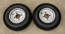 Pair [2] 4.80/4.00-8 Rims Tires Take offs Mower Golf Go Cart Wheelbarrow Trailer picture