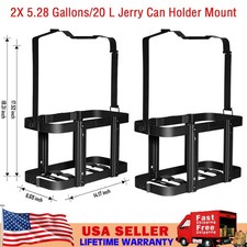 2X 20L 5.28 Gal Jerry Can Holder Mount Gas Rack Fuel Gasoline Military Metal US picture