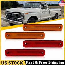 LED Amber Front & Rear Side Marker Lights For 1973-1979 Ford F100 F150 F250 F350 picture