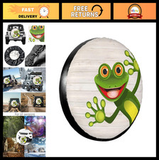 Funny Green Frog Spare Tire Cover - Waterproof Wheel Protector for RV, SUV, Truc picture