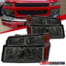 Fit 2004-2012 Chevy Colorado Canyon Smoke Headlights+Corner Parking Signal Lamps picture