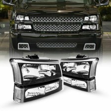 For 2003-2006 Chevy Silverado 1500 2500 HD 3500 Black Housing Headlights picture