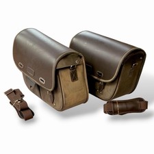 Set T9510253 9510252 OEM 2016-2020 TRIUMPH BONNEVILLE PANNIER SADDLEBAG WAXED picture