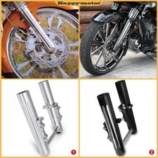 Chrome CNC Hollow cut front Fork legs For Harley Touring street glide 2014-UP picture
