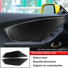 6x Real Carbon Fiber Interior Door Panel Cover Trim For Chevrolet Camaro 10-15 picture