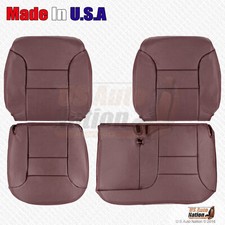 1995 to 1999 GMC Sierra Suburban Yukon Driver Passenger Leather Seat Cover Red picture