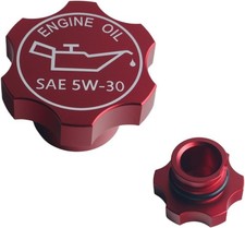 DEWHEL Aluminum Engine Oil Filler Cap Red Compatible with GM 1992-2018 picture