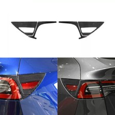 4Pcs Carbon Fiber Tail Lamp Charging Port Panel Cover For Tesla Model 3 Y 17-22 picture