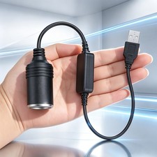 USB Male to 12V Cigarette Lighter Female Socket Adapter, Portable Power Supply picture