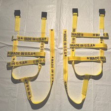  DEMCO Tiedown Straps Tow Dolly Wheel Net Set Flat Hooks Yellow USA MADE picture
