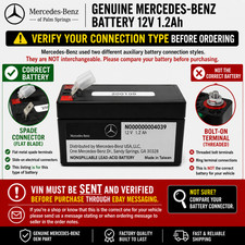 Mercedes-Benz Auxiliary Backup Battery 000000004039  (FLAT SPADE) *VIN REQUIRED* picture